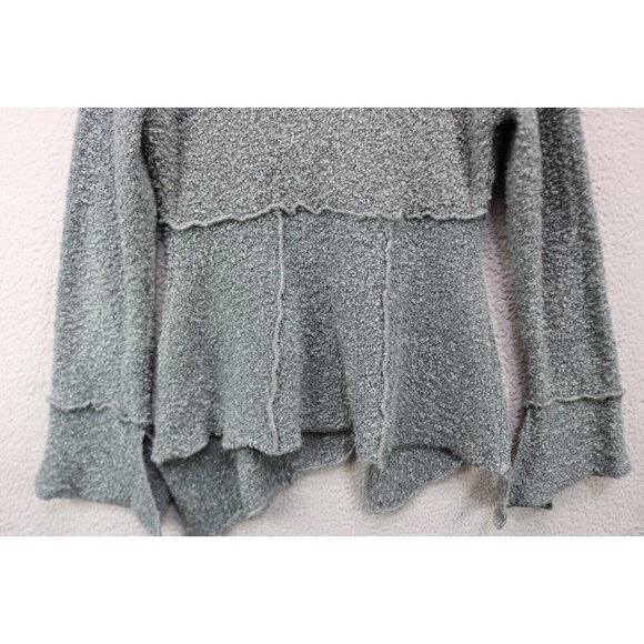 Jasmine KC Long Belled Sleeves Popcorn Knit Sweater-Large-Boho-Asymmetrical-Wool - Picture 8 of 9